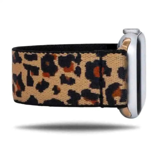 Leopard Print Steel Mesh Women's Band For Apple Watch