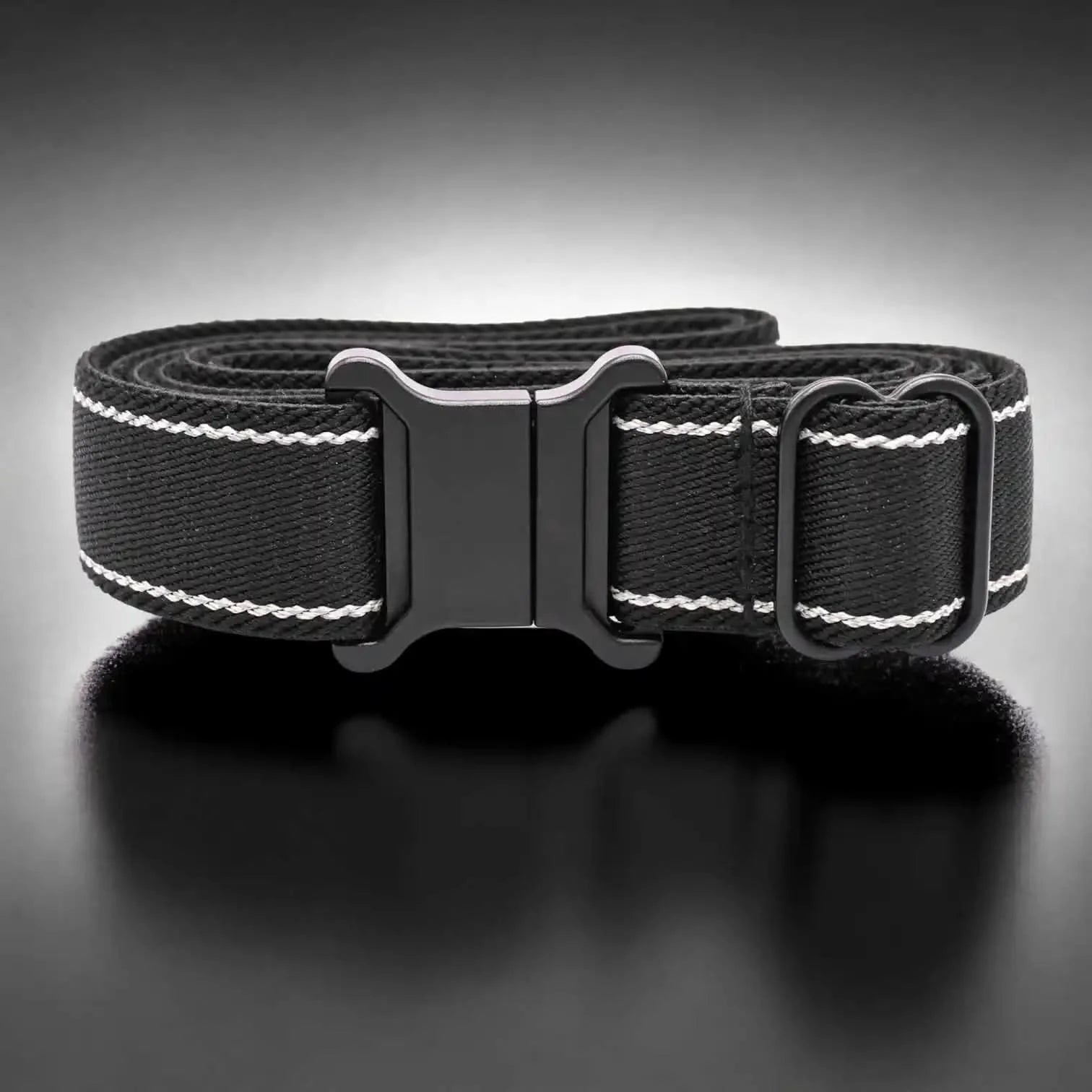 Image of a black braxley wonder belt with the buckle facing forward